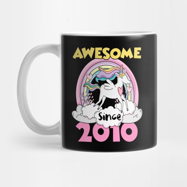 Cute Awesome Unicorn 2010 Funny Gift Pink by saugiohoc994